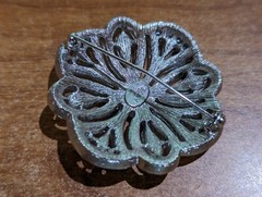 Vintage Lee Angel Rhinestone Pin Beautiful Piece! 2″ Diam