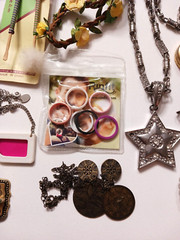 Lot of Odd Metal Items Belt buckles, ornaments, stop watch, rings, key chain +