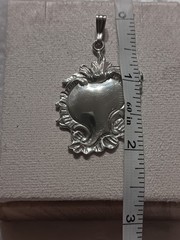Antique Art Nouveau Sterling Silver Monogram Cartouche Pendant