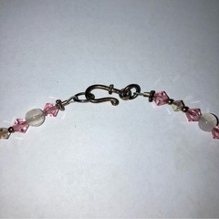 Vintage Y2K Pink Faceted Crystal Silver Beaded Choker Necklace Summer Jewelry