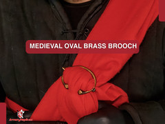Medieval Oval Brass Brooch Pin Fibula Cloak Fastener Viking Renaissance Costume