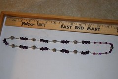 Vintage to now purple glass plastic metal beaded necklace