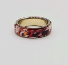 Red Enameled Ring Band multi colored marbled size 9 Any Occasion Unisex