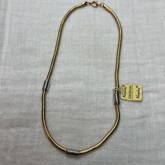 VTG NAPIER NWT 2 PC Modernist Wave Necklace Set 14” 14.5” Two Tone