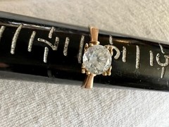 Beautiful antique art deco clear Spinel 10k yg ring size 6.25 in orig. ring box