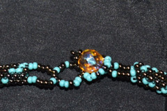 Vintage? Genuine Turquoise And Tiger Eye Nuggets Beads Necklace 19.5″L