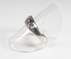 Vintage 1990s Wheeler Mfg. Co. USA Sterling Silver Grape Leaves Band Ring Sz 8