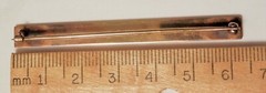 Riker Bros Circa 1940s White Enamel 14K Yellow Gold Brooch Bar Pin 62mm