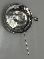 ART NOUVEAU STYLE STERLING SILVER VICTORIAN BEAUTY BROOCH/PIN