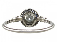 Art Deco 2CT Lab-Created Diamond & Sapphire Engagement 14K WhiteGold Finish Ring