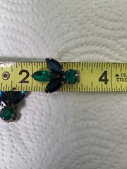 Vintage D&E Juliana SET Clip Earrings Large Brooch Tiered 3 Piece Prong-Set 1950