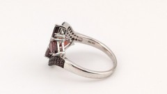 Vintage Sterling Silver Ring Garnet Cluster Pear Pavé Floral BBJ 925 Size 8