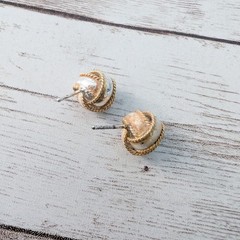 Vintage Stud Earrings Silver Tone & Gold Tone Knot – Condition Issues