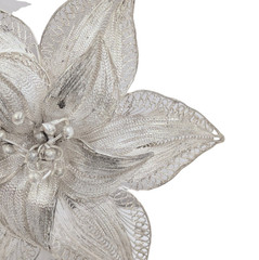 2″ Poinsettia Flower Filigree Brooch Vintage Sterling Silver 800 Scarf Pin