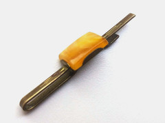 Soviet Vintage Tie clip Baltic Amber. USSR