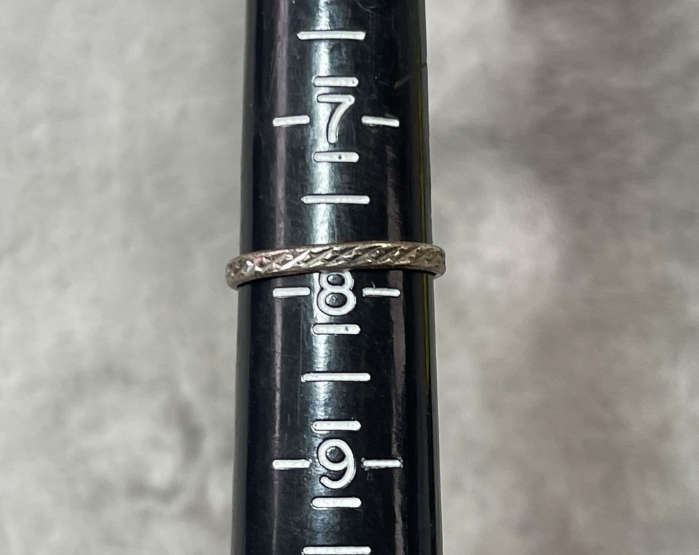 WHEELER MFG CO. 925 Sterling Silver Vintage Textured Band Ring Size 7.75