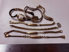 Collection Lot Amazing Vintage Gold Filled Wristwatch Parts Bands ETC – X12