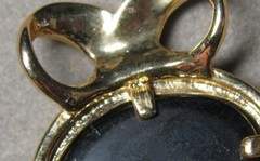 Vintage Sterling Silver Gold Tone Onyx Pendant 6.5g #J4798