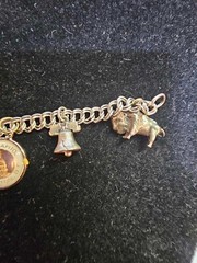 Hoffman Sterling Bracelet w 7 charm Statue liberty NY worlds fair washington DC