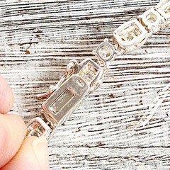 VINTAGE TENNIS BRILLIANT CZ STERLING SILVER 925 CHAIN NECKLACE 17 1/2″ STUNNING