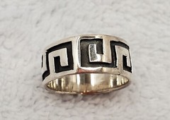 Vintage Sterling Silver 925 Band w/ Geometric Pattern in Size 6.25 – New!