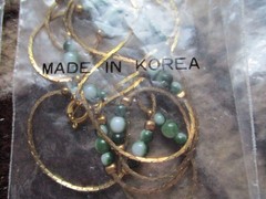 Vintage Signed KOREA Gold Tone Chain w Color Bead Station Necklaces Lot of 8