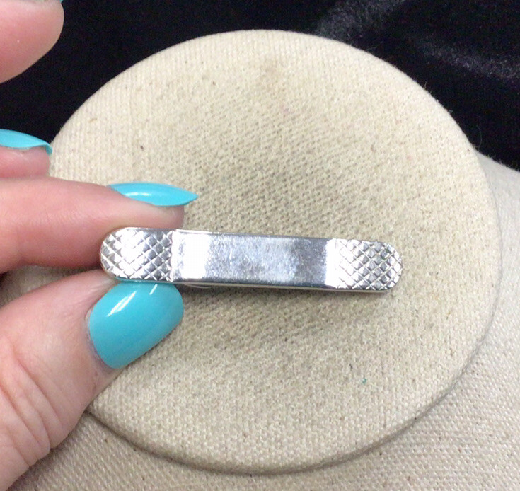 Vintage Swank Mens Silver Tone Costume Tie Bar T595