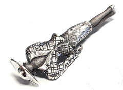 Vintage 925 Sterling Silver Art Deco Glam Fashion Lady Woman Pin / Brooch