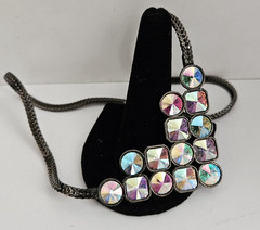 VINTAGE YSL YVES SAINT LAURENT AURORA BOREALIS V NECKLACE Great Condition!!