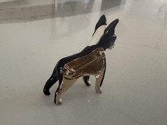 Vintage Erwin Pearl Boston Terrier Brooch Signed RARE 1.25″x1.25″ MINT