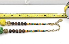 Vintage Graziano Seed Bead Round Ball Chunky Multicolor Boho Statement Necklace