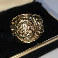 North American Hunting Club 14k Gold Over Sterling Silver Diamond Ring Sz 11.25