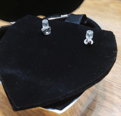 VTG Things Remembered Pink Cubic Zirconia Sterling Silver 925 Heart Earrings