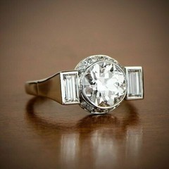 White Diamond 3.10 Ct Art Deco Vintage Wedding Ring 925 Sterling Silver