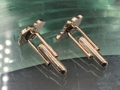 Courvoiser Napoleon Cognac Silvertone MENS Cuff Links new in box