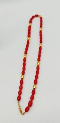 Vintage Napier Necklace Choker Red & Gold Beads 12″