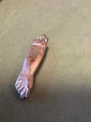 Vintage 1.25″ Stamped H G Sterling Silver Fist Thumb Pendant 6g