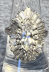 Vintage Platinum 3.30CTW Marquise Diamond Ring Pendant Estate VS1 SI1