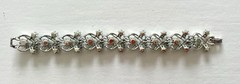 Sparkly Light Blue Aurora Borealis Rhinestones Vintage Filigree 50-60s Bracelet