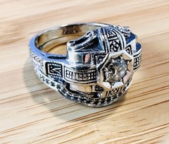 Art Deco 14k White Gold Diamond Wedding Engagement Ring Set Handcrafted Filigree