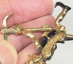 Vintage Marvella Elf Brooch Pin Gold Tone Enamel Painted