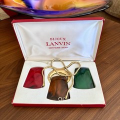 1970’s LANVIN Bijoux Paris “KEIRA” Interchangeable Lucite Pendant Necklace Set