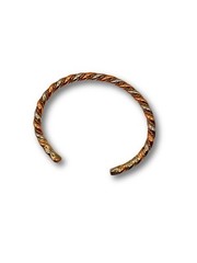 Vintage Tri-Tone Twisted Cuff Bracelet in Copper, Brass, and White Metal Tones