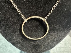 4.76g Vintage Sterling Silver 925 Open Circle Pendant Chain Necklace 21 in M