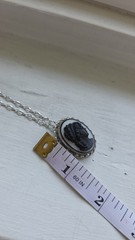 Vintage Celebrity 12k GF MOP Cameo Necklace NOSVintage Sorrento Sterling