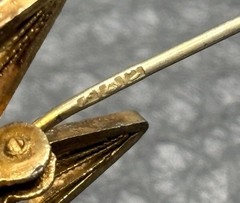 VTG 800 Silver Large 2+” Vermeil Ornate Celestial Star Burst Brooch Pendant