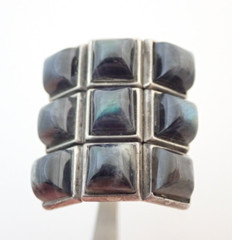 Vintage David Andersen D-A Signed Norway BIG Modernist Labradorite Sterling Ring
