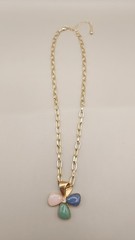 Vintage 1982 Avon Tourmaline Impressions Pendant Necklace Signed 17″ Multi-Stone