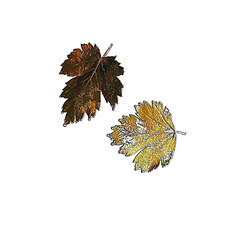 Leaf Brooch Pin Gold Tone Plated Maple Leaves Large & Small Rose Gold Gift