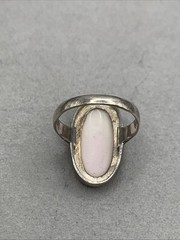 Vintage Avon Sterling Silver Pink Mother of Pearl Oval Ring Size 6.25